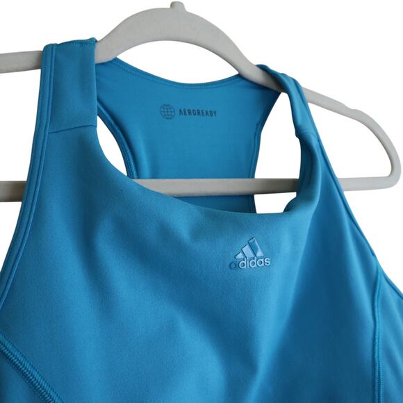 Adidas X Parley Womens Coreflow Aeroready Sports Bra Size XL Craft Blue Cutout - Picture 2 of 9